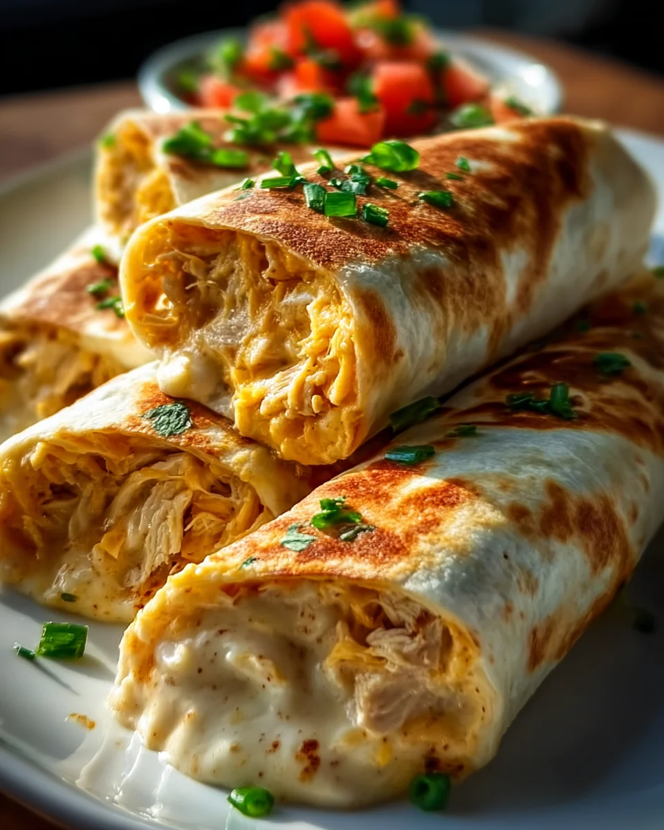 Schnelle Käse Knoblauch Hähnchen Wraps für den Genuss!