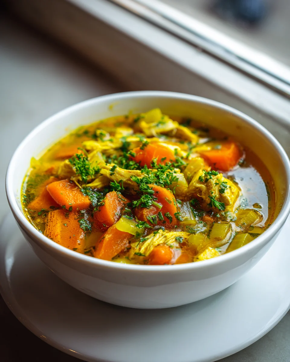Immunstärkende Kurkuma Hühnersuppe für Ihre Gesundheit