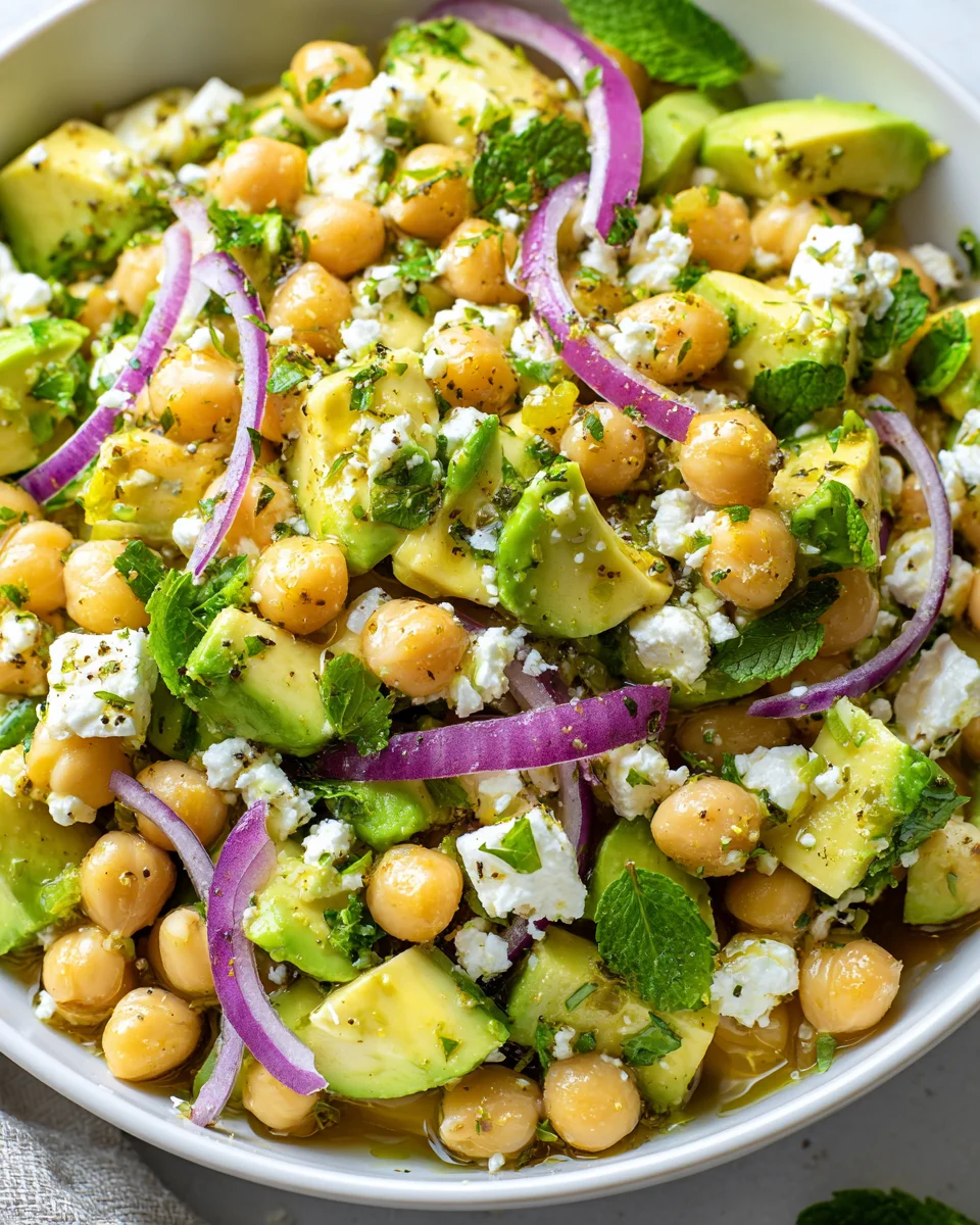 Cremiger Kichererbsen Feta Avocado Salat: Frisch & Köstlich