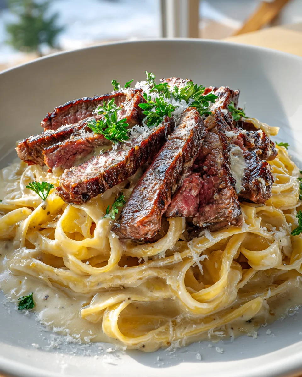 Rezept: Pikantes Steak Gorgonzola Alfredo – Traumhaft Cremig
