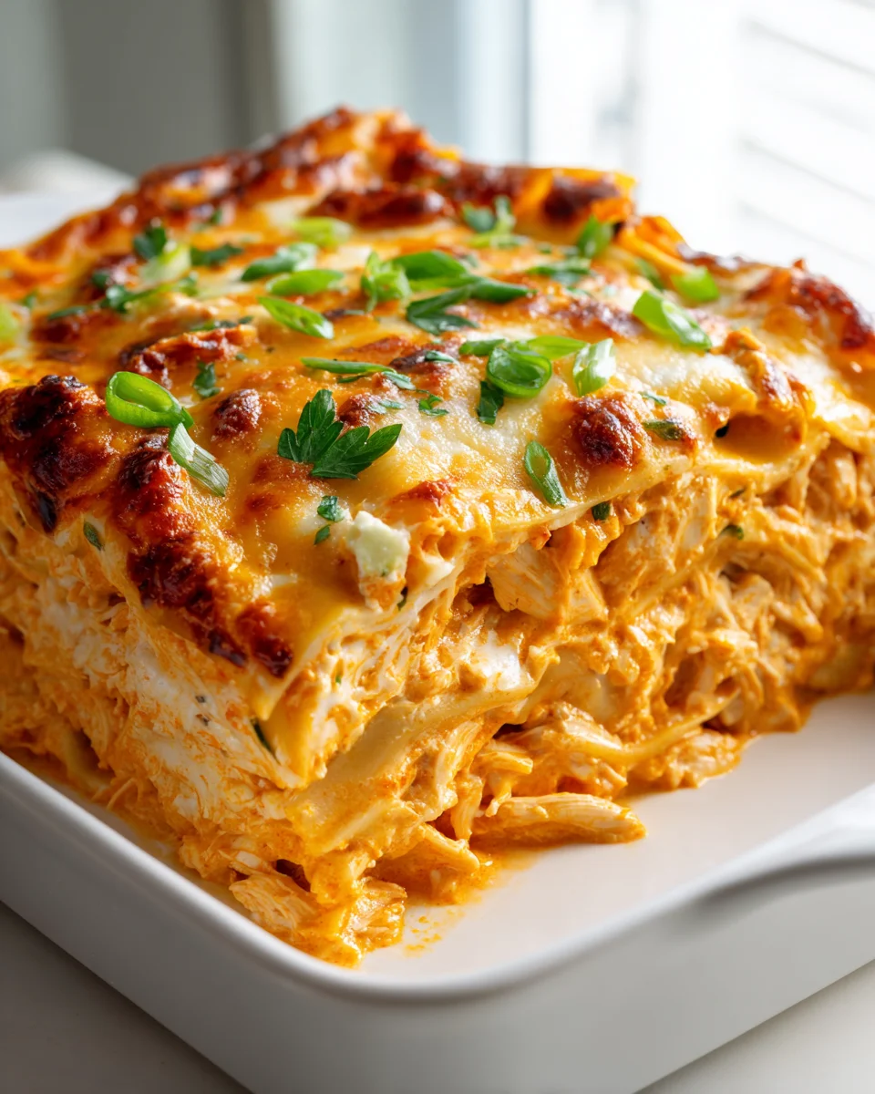 Buffalo Chicken Lasagne Bake: Scharf, cremig, unwiderstehlich!