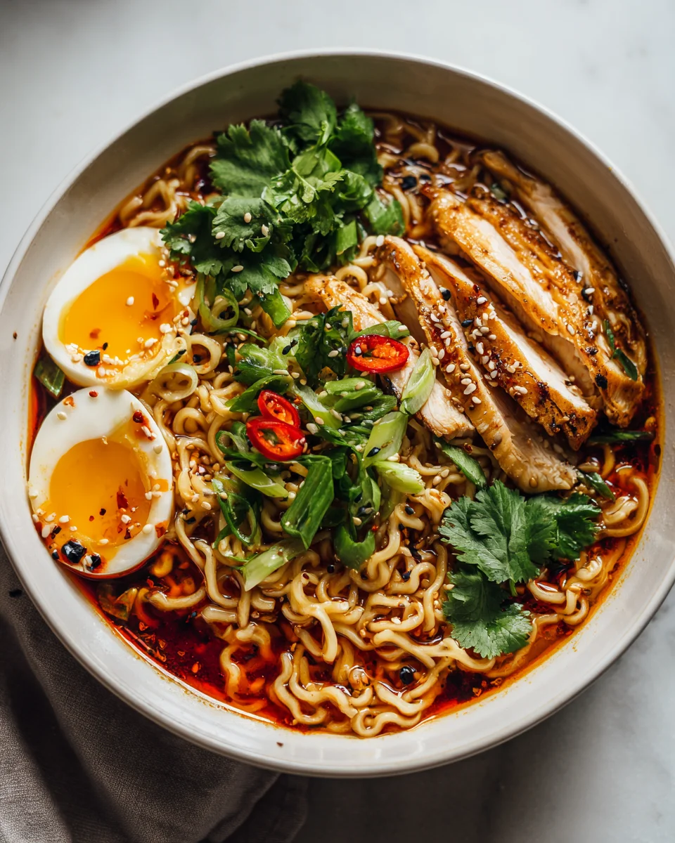 Spicy Chili Oil Chicken Ramen Bowls – Explosive Schärfe!