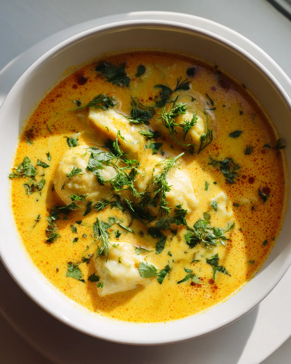 Kokos Curry Suppe mit Dumplings – Exotischer Genuss pur!