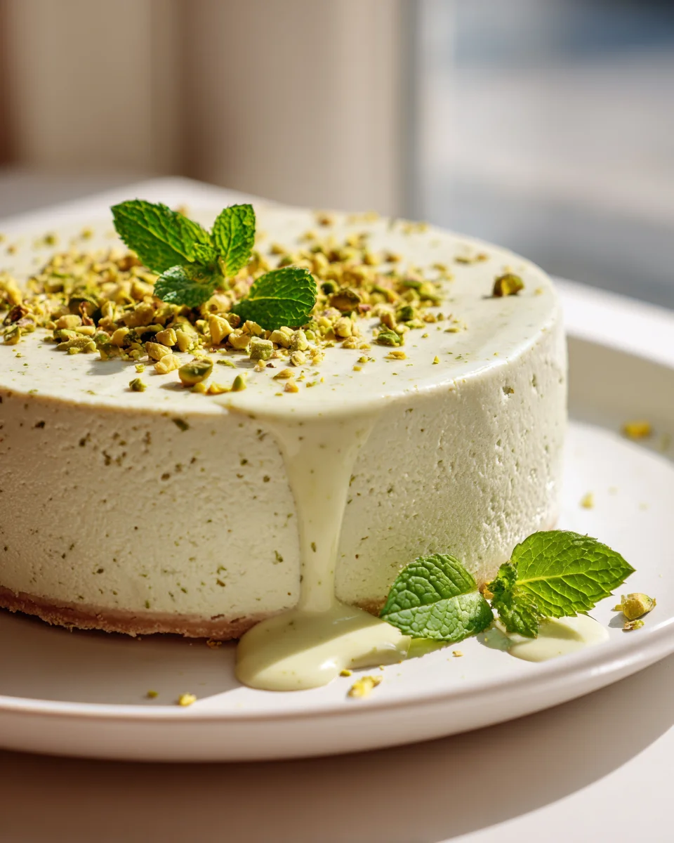 Veganer Pistazien Cheesecake: Cremig-lecker mit Cashew Creme!
