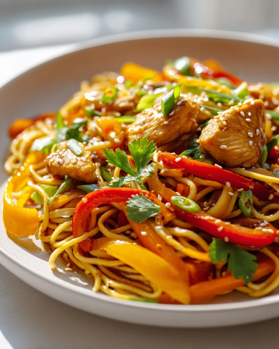 Knusprige Hähnchen Gemüse Pfanne aus der Heißluftfritteuse