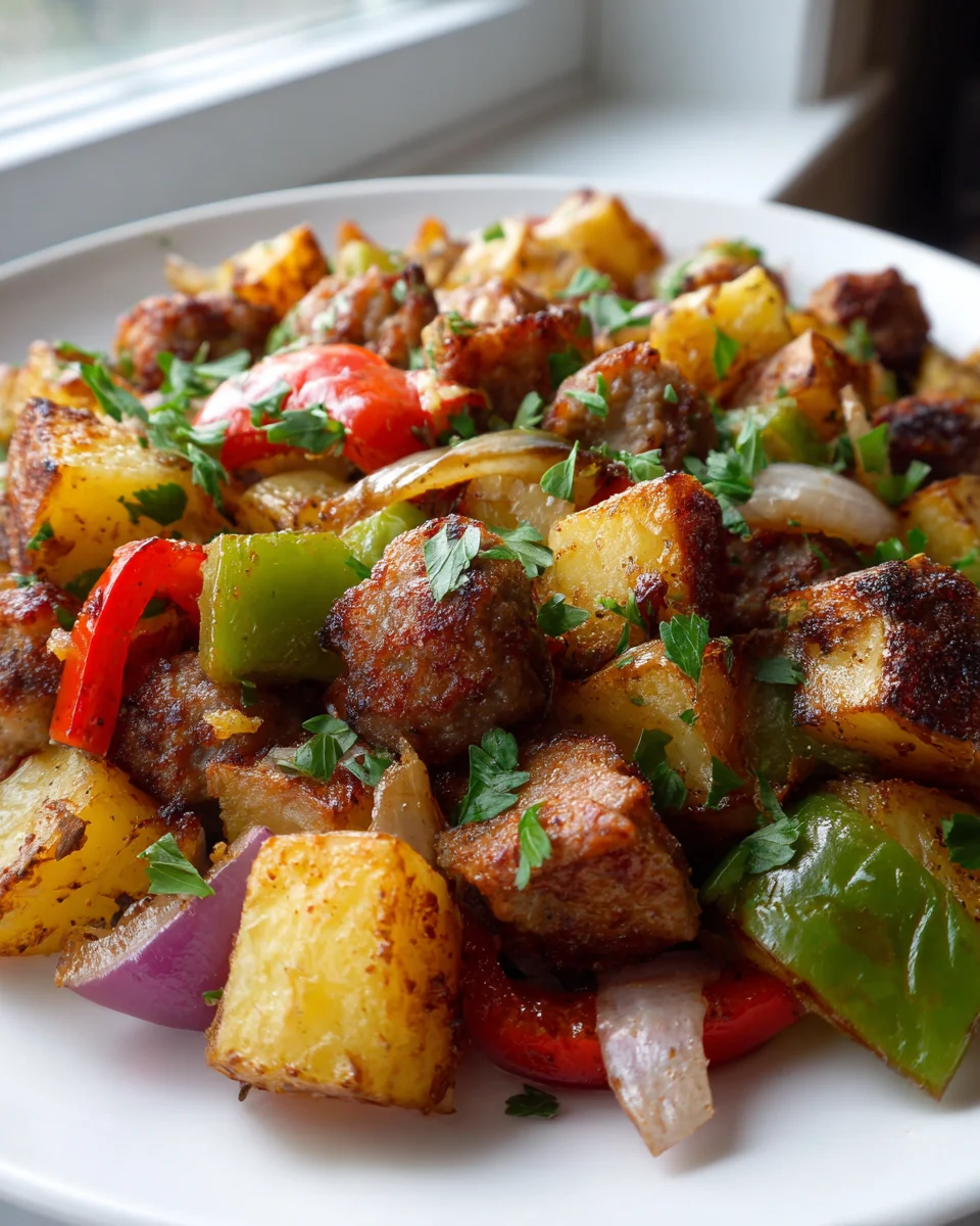 Kartoffel-Rinderwurst Blechfrühstück: Einfach & lecker!
