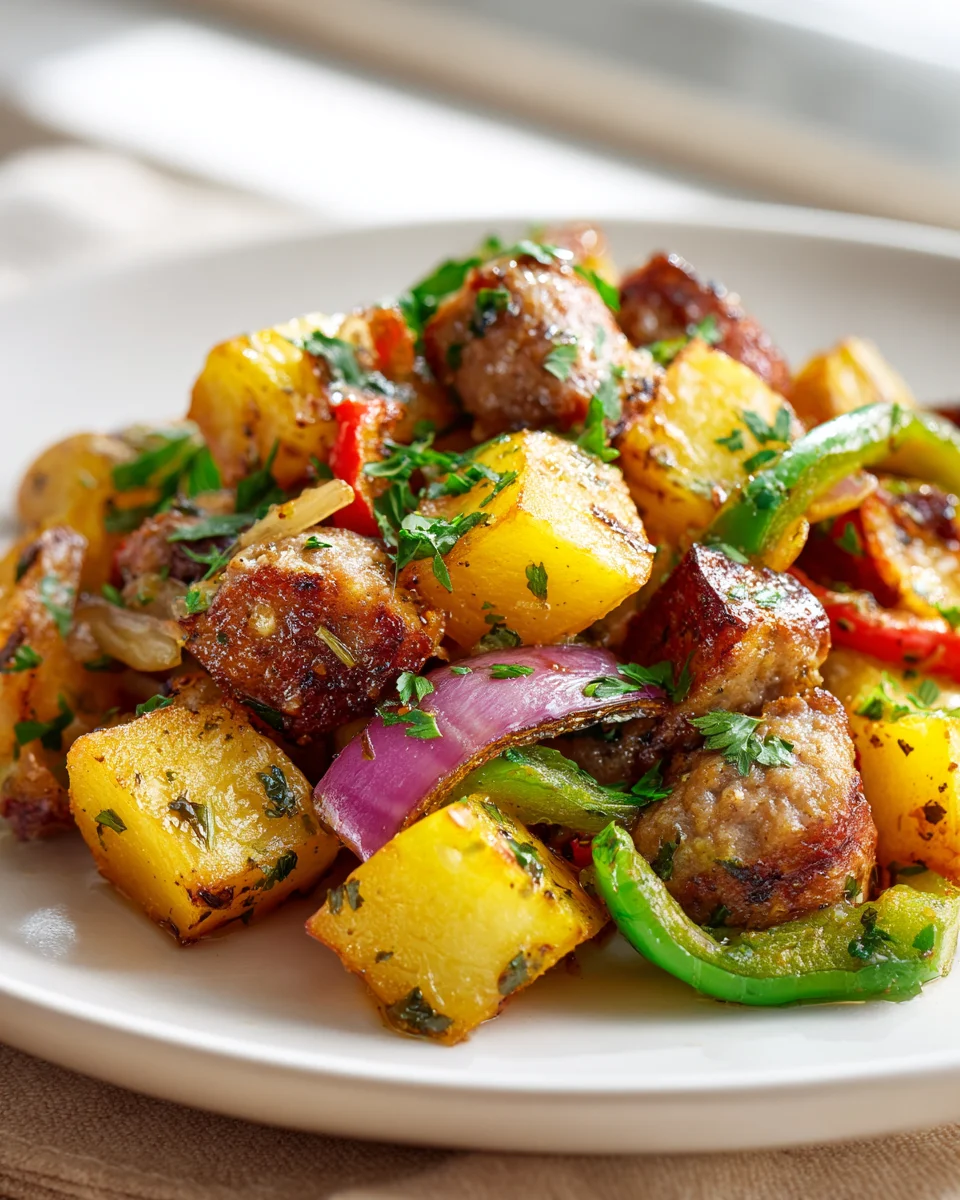 Kartoffel-Rinderwurst Blechfrühstück: Einfach & lecker!