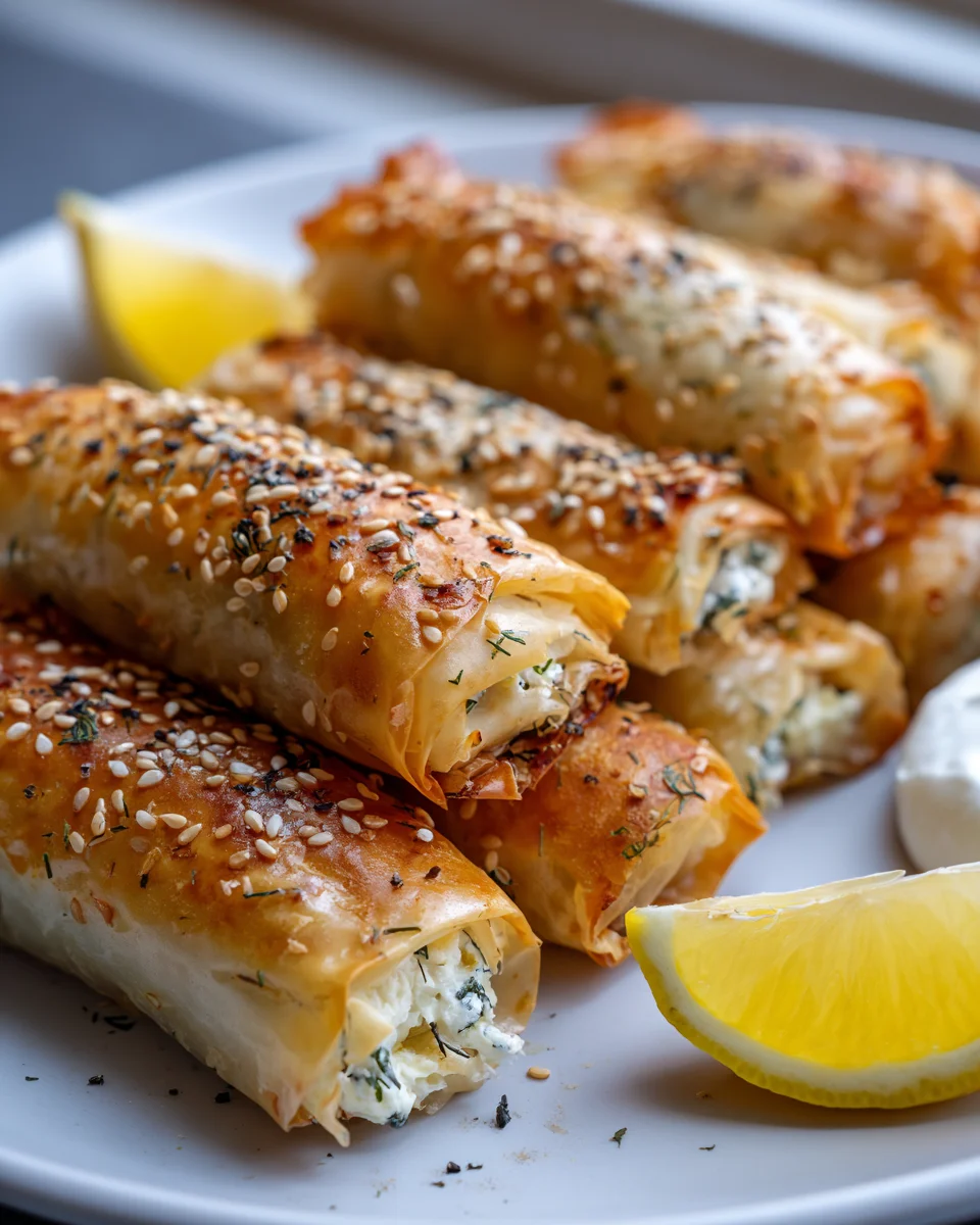 Knusprige Ofen Feta Rollchen: Einfach, schnell & lecker!