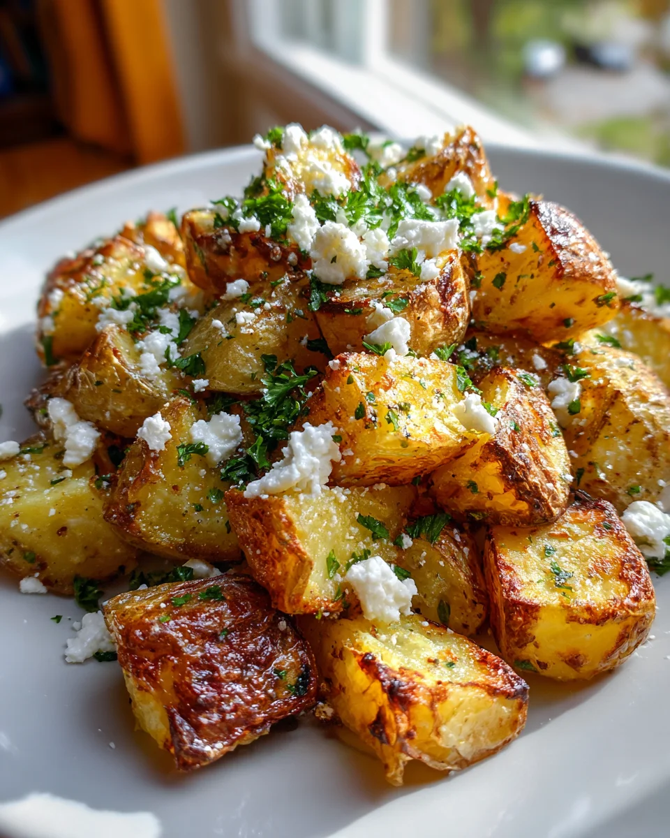 Knusprige Kartoffeln mit Feta und Knoblauch – Einfaches Rezept!