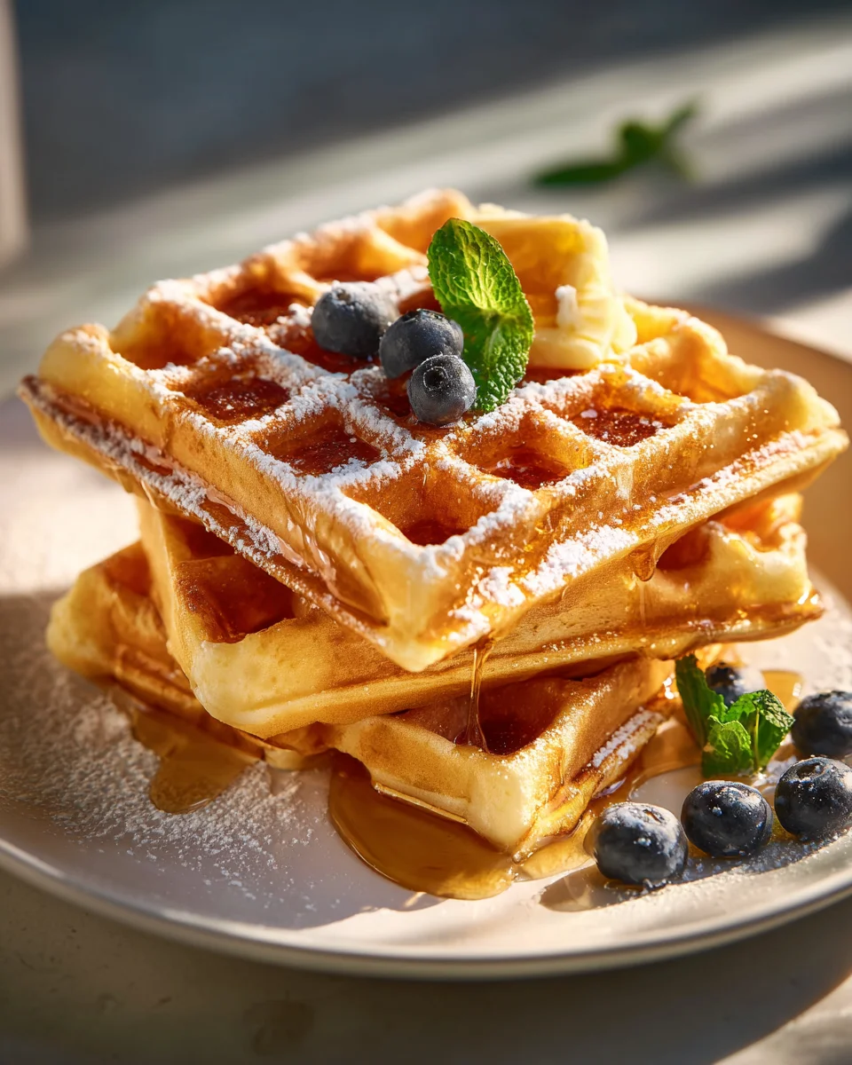 Knusprige Hefewaffeln: Perfekt luftig & goldbraun!