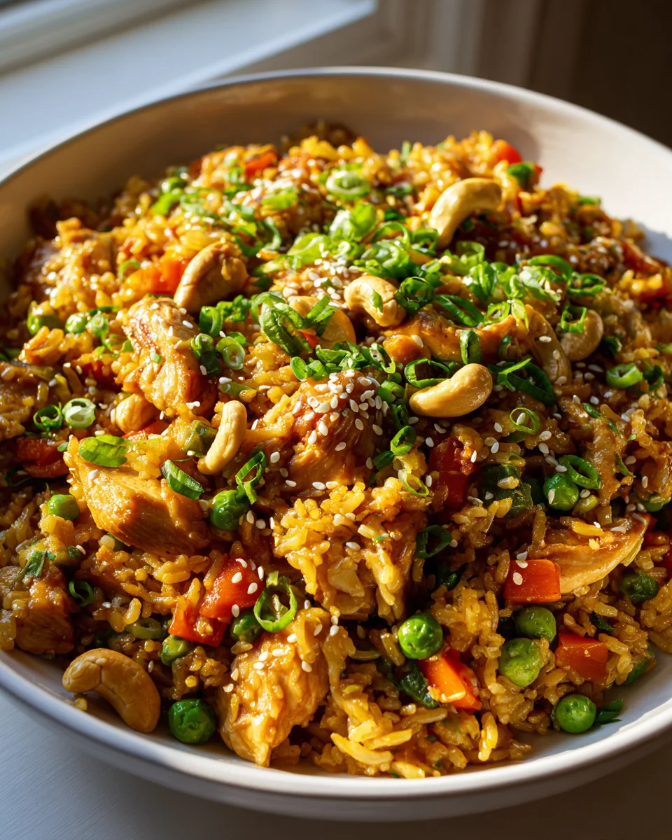 Cashew Hähnchen Fried Rice Pfanne – Einfach & Köstlich