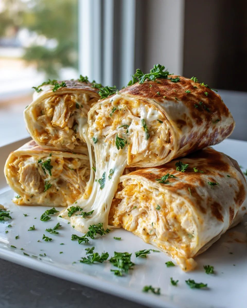 Zartschmelzende Käse-Knoblauch Hähnchen-Wraps Rezept