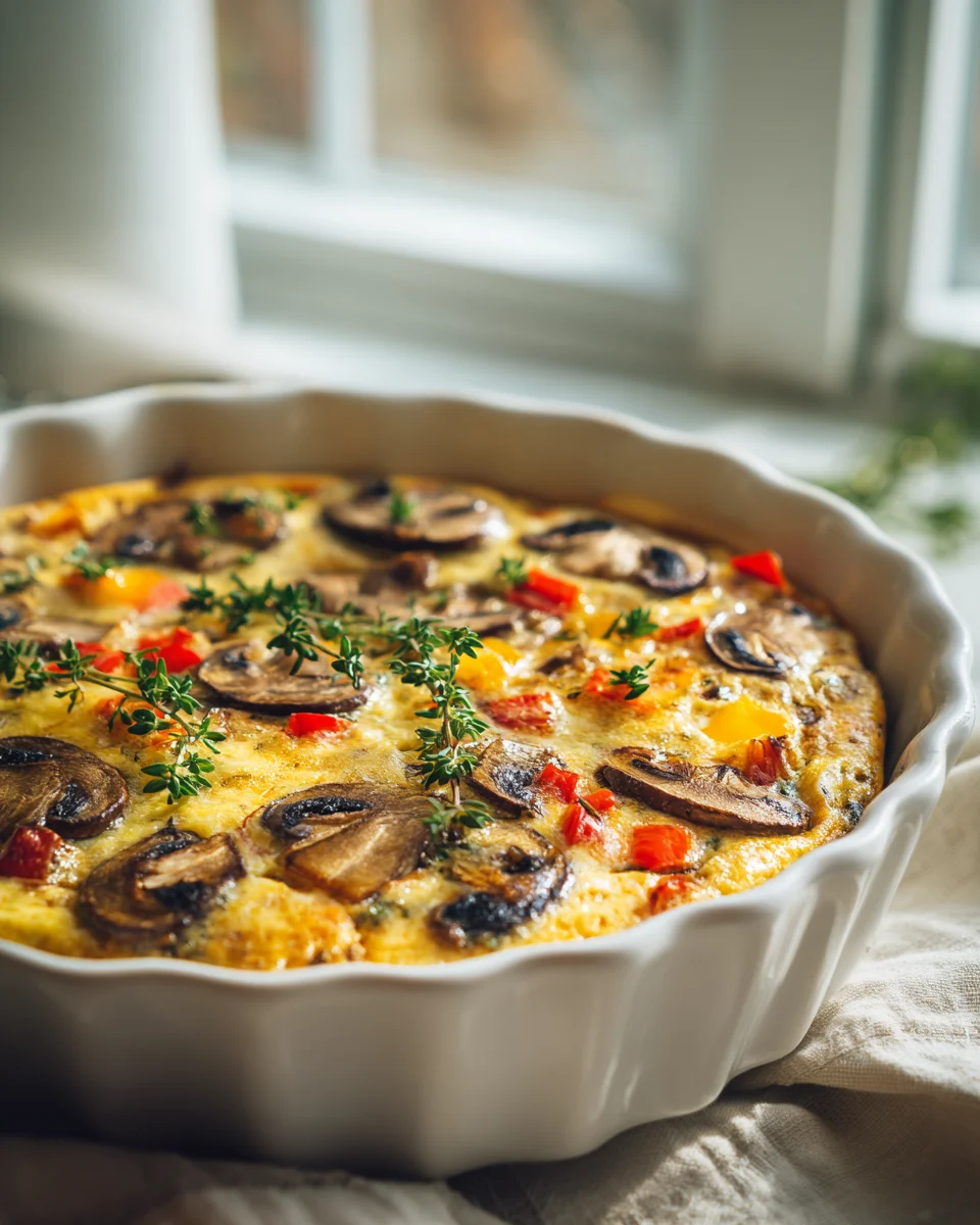 Rezept: Cremiger Pilz-Frühstücksauflauf – Schnell & Lecker