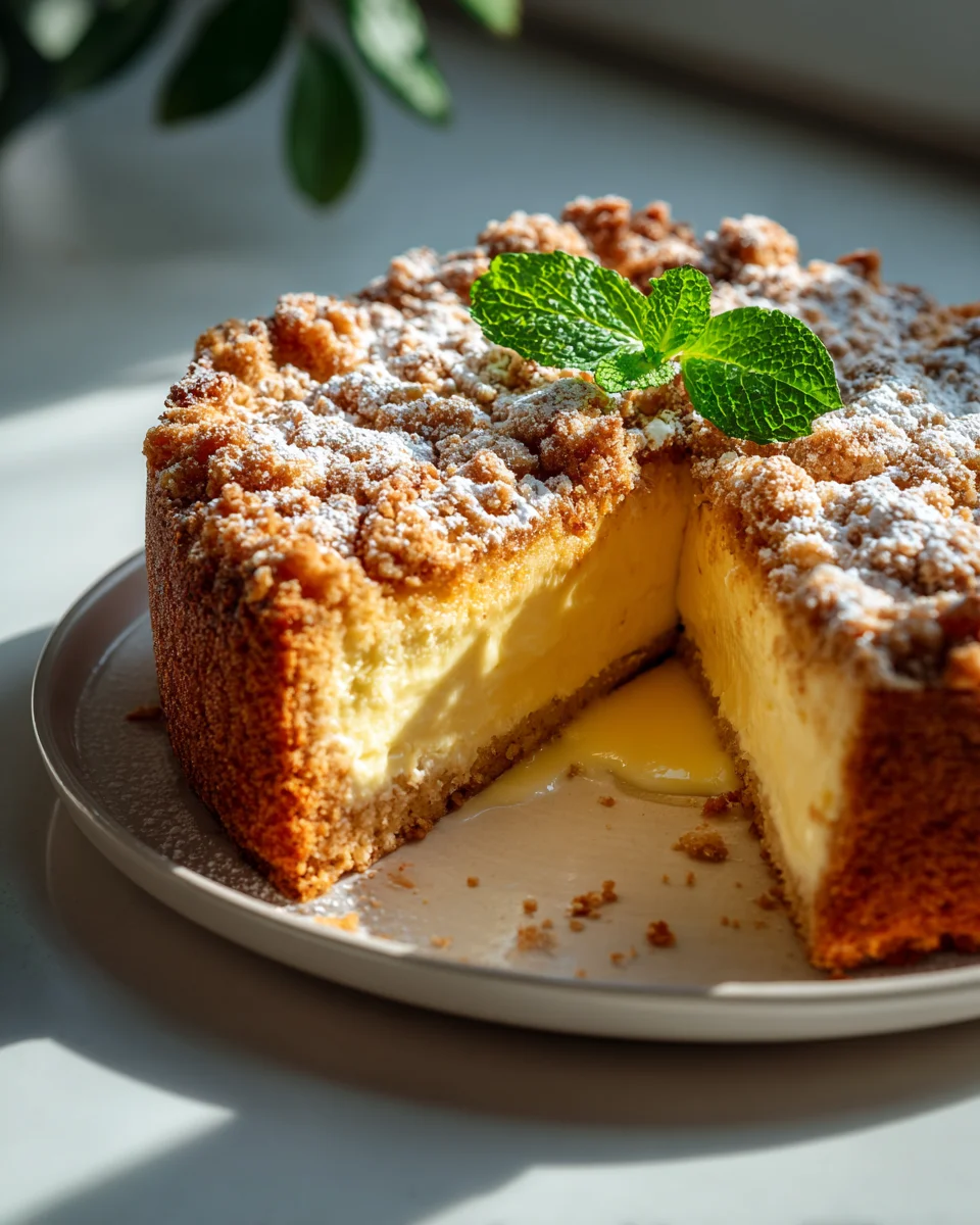 Himmlischer Blaunon-alcoholic beer Streuselkuchen mit Puddingkern