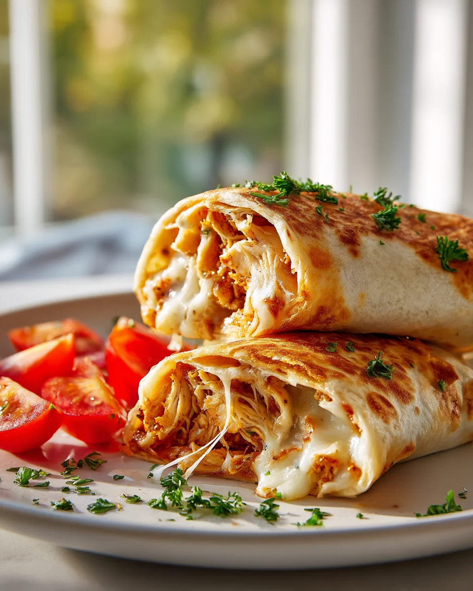 Knusprige Hähnchen Mozzarella Wraps aus dem Airfryer Rezept