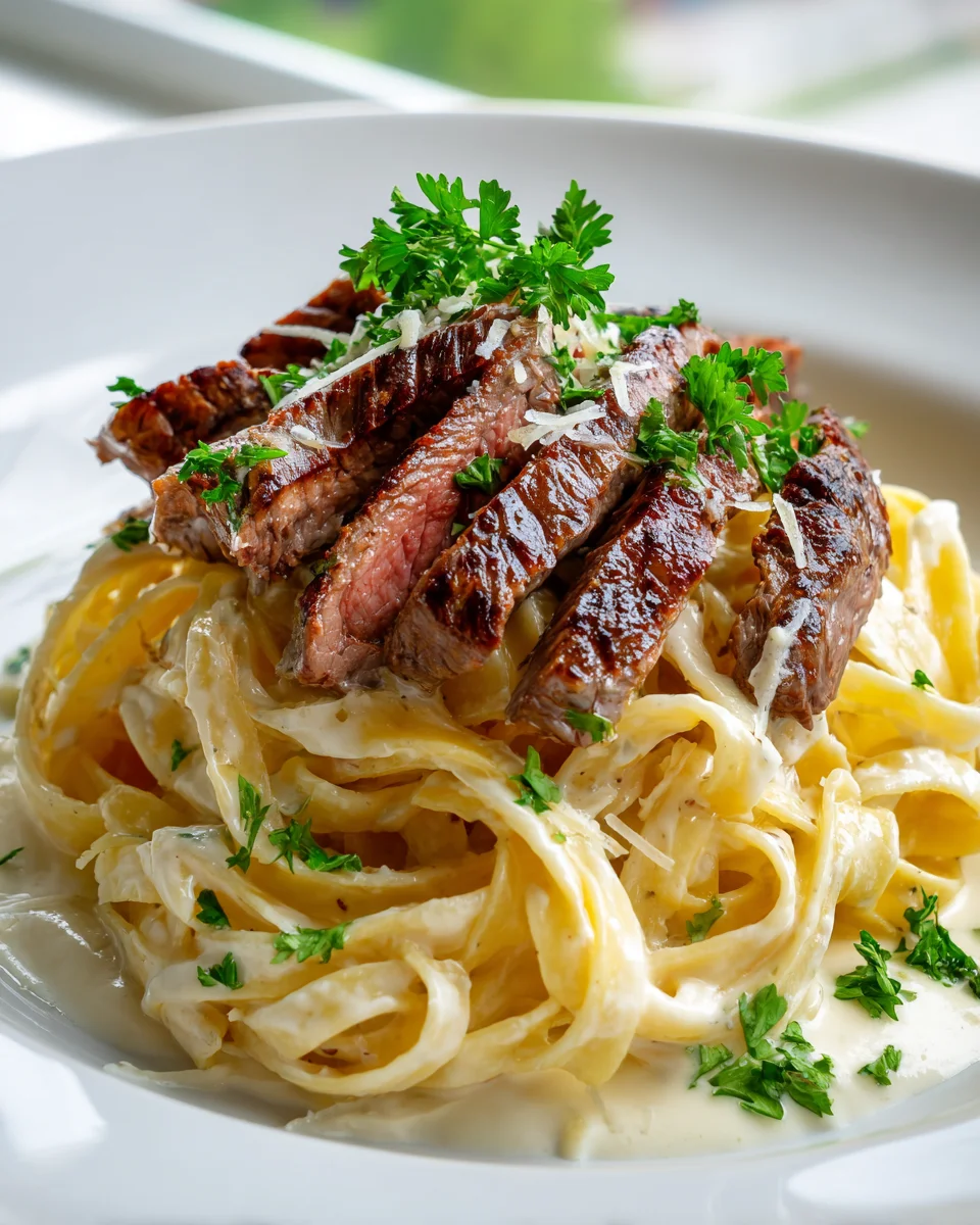 Rezept: Pikantes Steak Gorgonzola Alfredo – Traumhaft Cremig