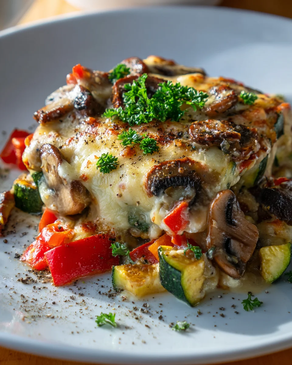 Cremiger Ofen Pilz Auflauf mit Gemüse & Käse – Einfach lecker!