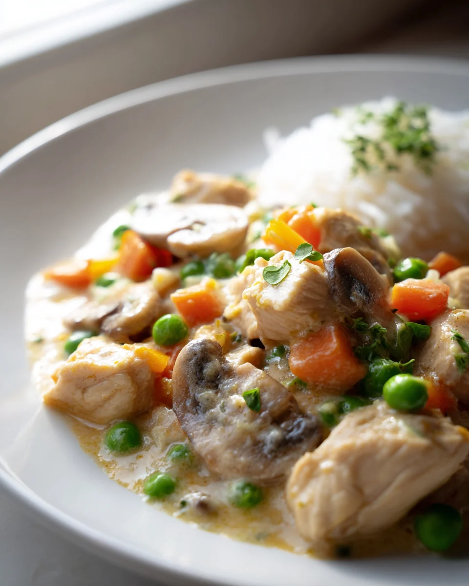 Klassisches Huehnerfrikassee: Cremig, zart & einfach lecker!