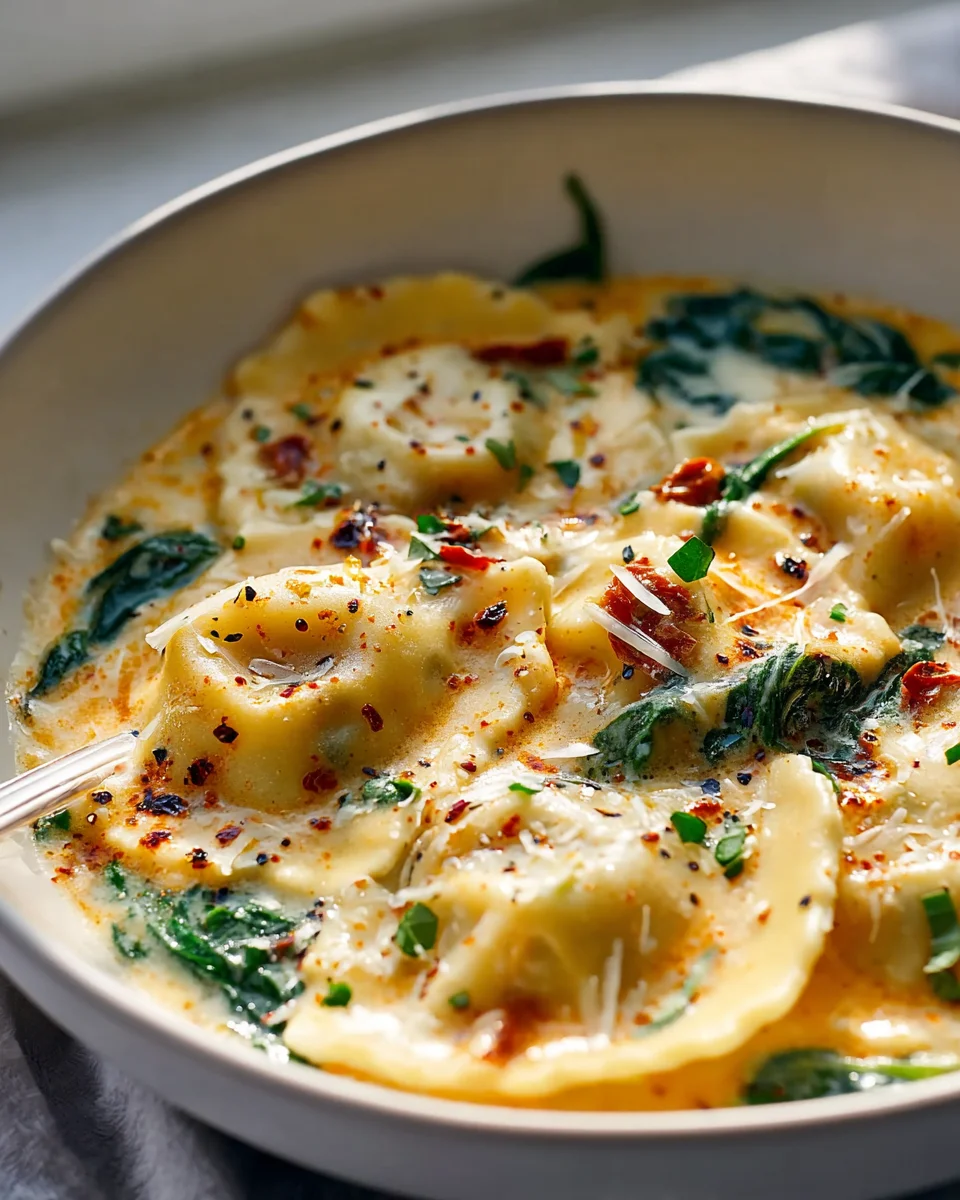 Cremige Toskanische Ravioli Suppe – Löffel für Löffel Genuss!