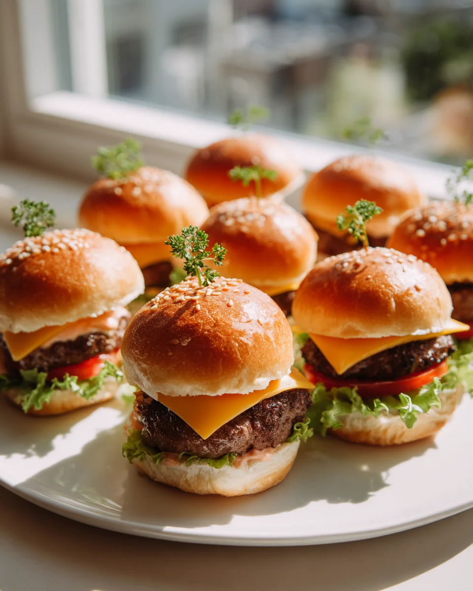 Saftige Mini Cheeseburger Sliders mit unwiderstehlicher Soße
