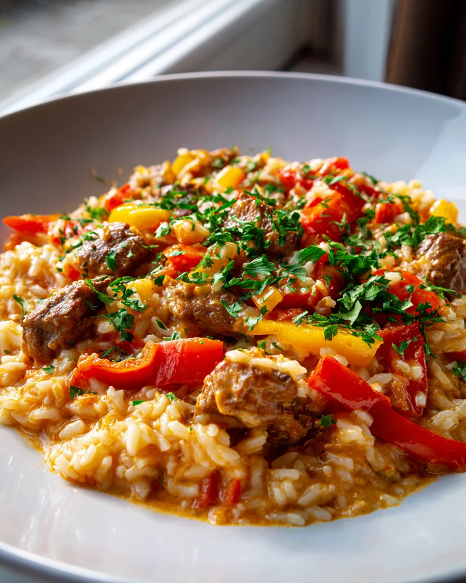 Serbisches Reisfleisch mit Paprika und Tomaten – rustikal & aromatisch
