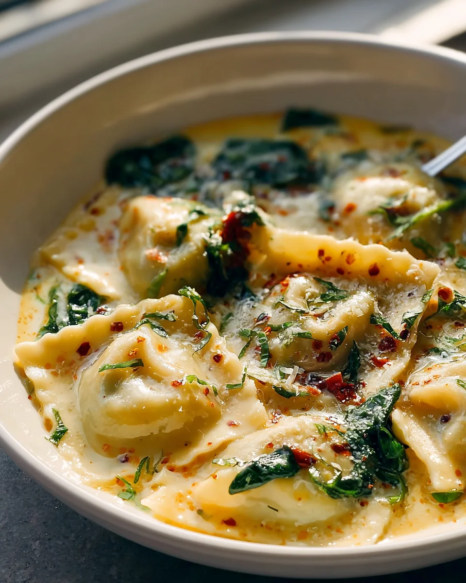 Cremige Toskanische Ravioli Suppe – Löffel für Löffel Genuss!