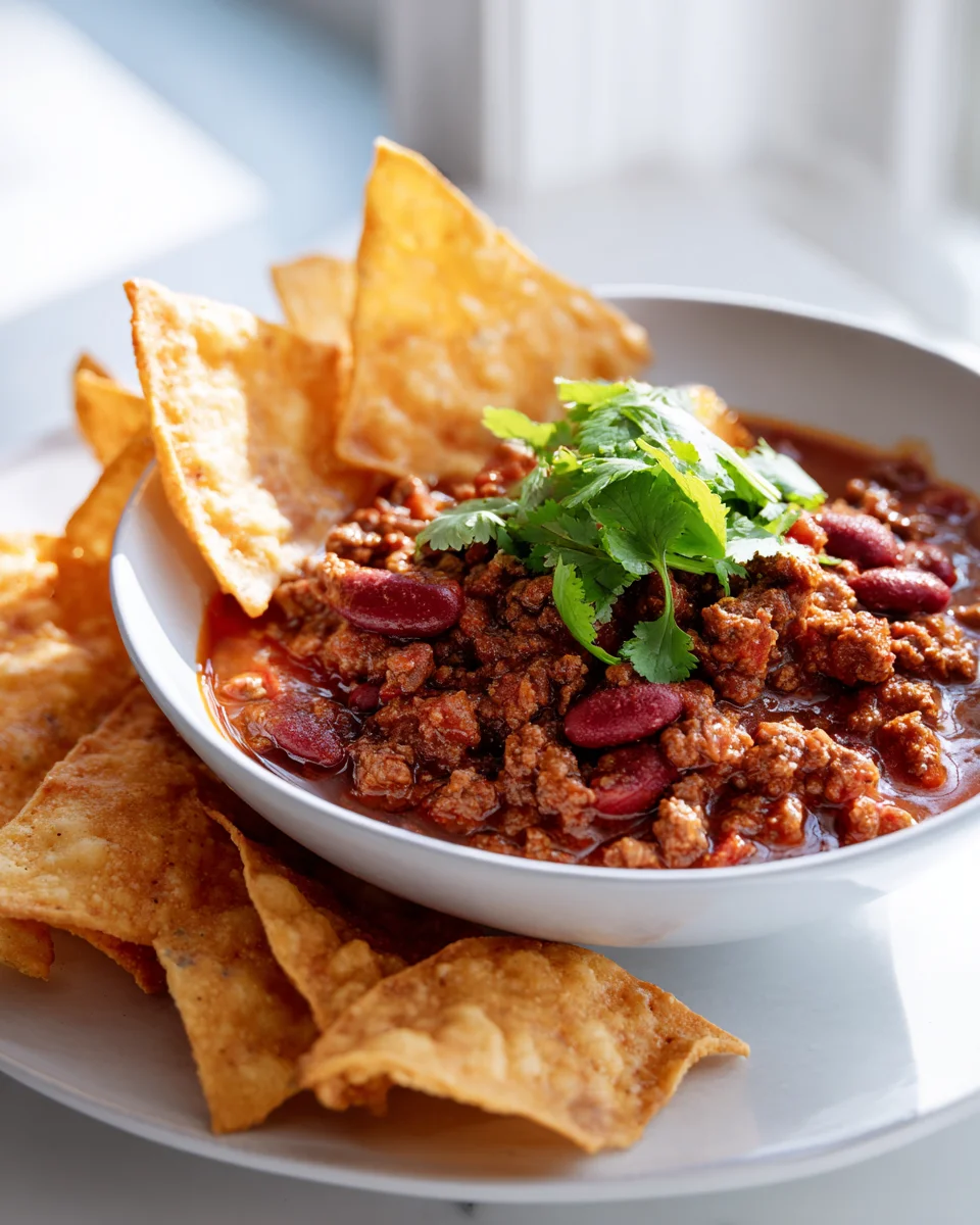 Bestes Chili Con Carne mit Rindfleisch & knusprigen Nachos