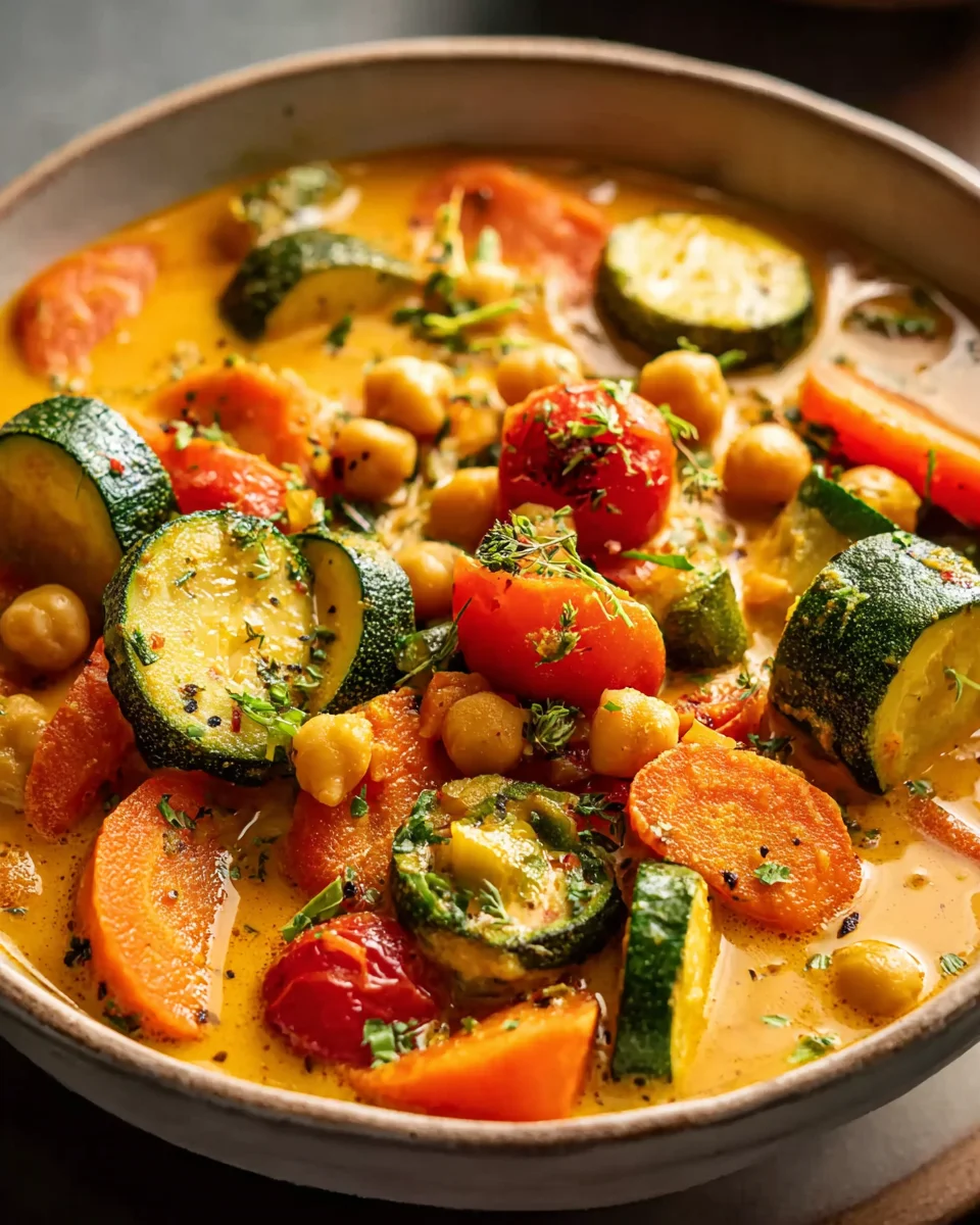 Cremiges Gemuese Curry mit Kichererbsen – Einfach & köstlich!