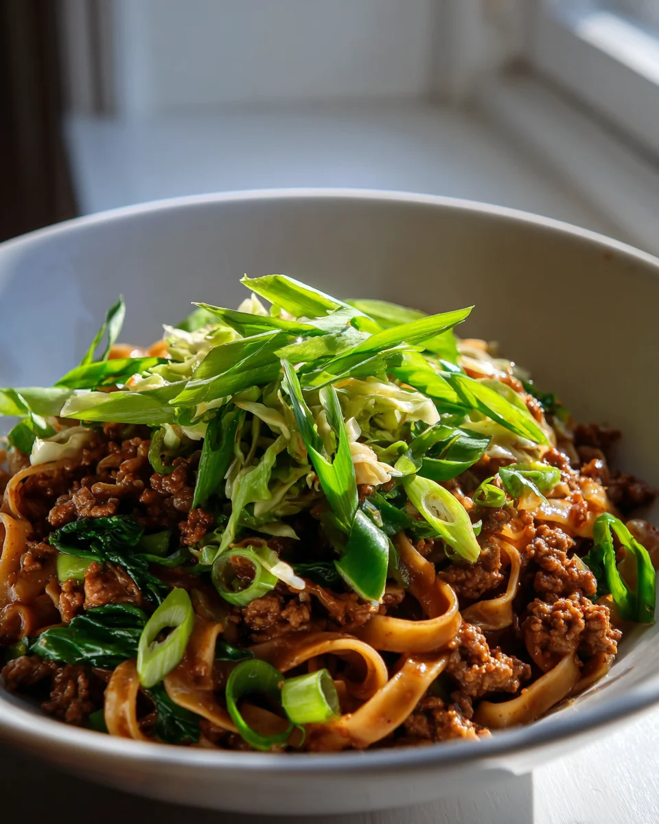 Schnelle Potsticker Nudel-Bowl: Herzhaft mit Rindfleisch