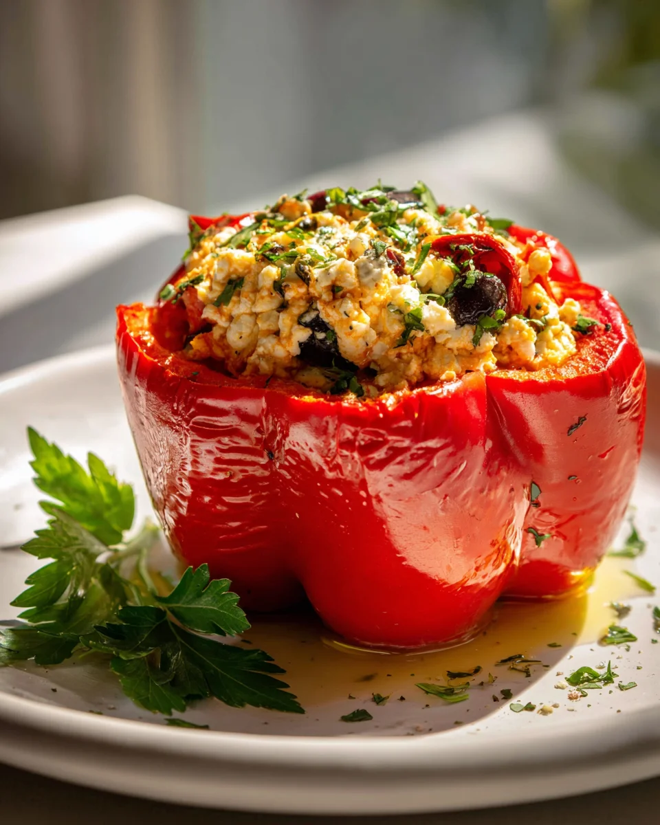 Mediterrane Gefüllte Paprika: Feta & Oliven Genuss!
