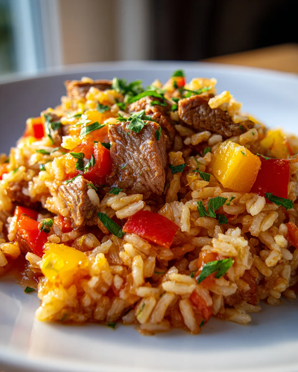 Serbisches Reisfleisch mit Paprika und Tomaten – aromatisch genießen!