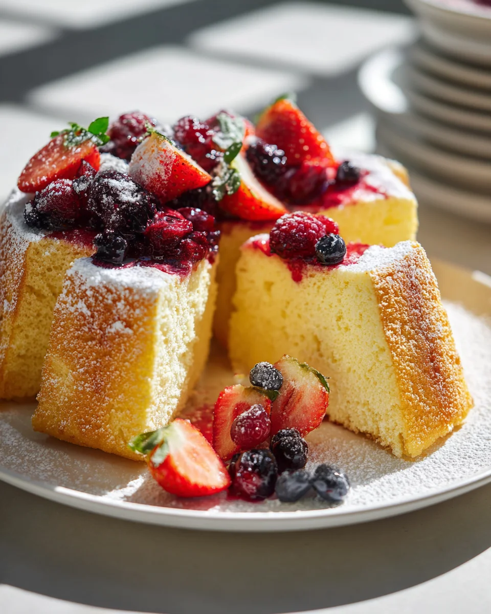 Saftiger Vanille Rührkuchen mit Beeren-Topping ohne Alkohol