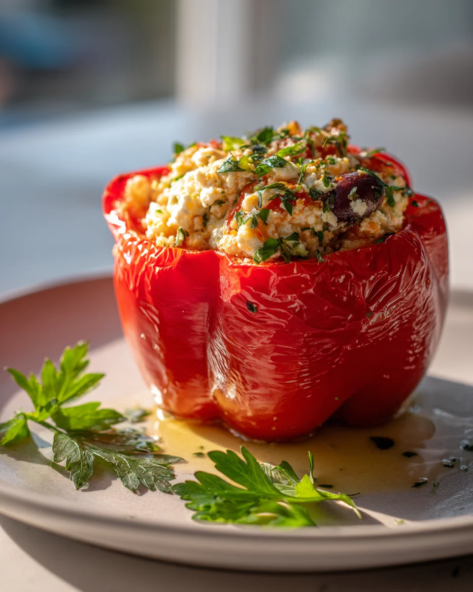 Mediterrane Gefüllte Paprika: Feta & Oliven Genuss!