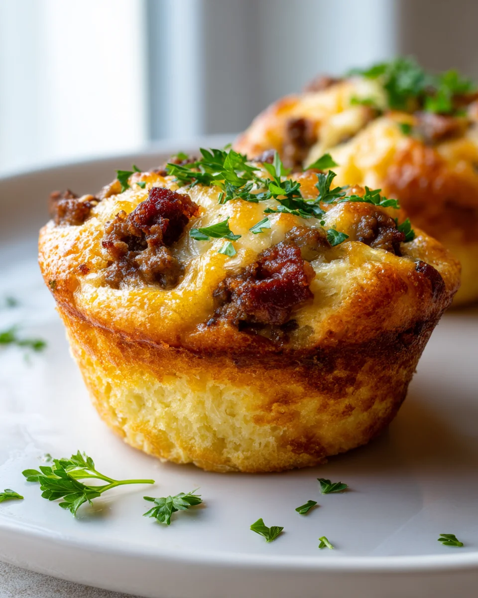 Cheeseburger Muffins Deluxe: Beef Bacon & Pizzateig Rezept