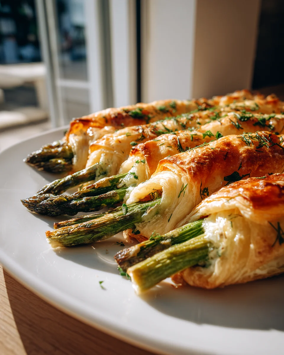 Grüner Spargel im Blätterteig mit Feta – Einfach lecker!