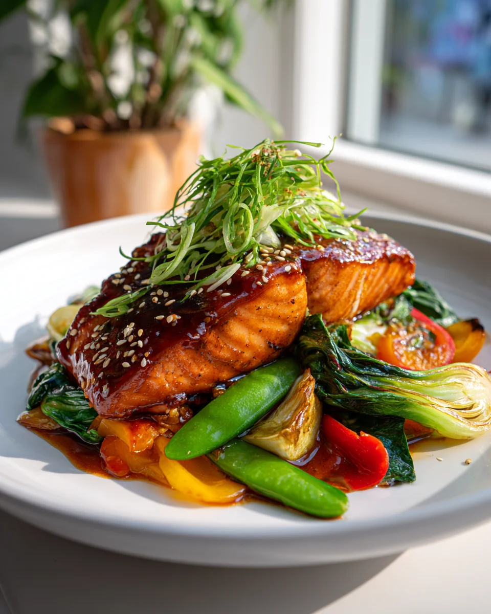 Saftiger Teriyaki Lachs mit Kohl & knackigem Gemüse Rezept