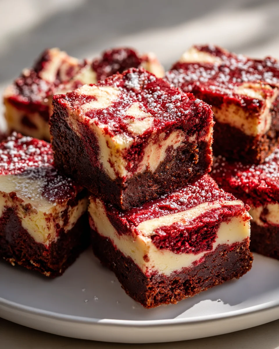 Blitzschnelle Red Velvet Cheesecake Brownies – unwiderstehlich!