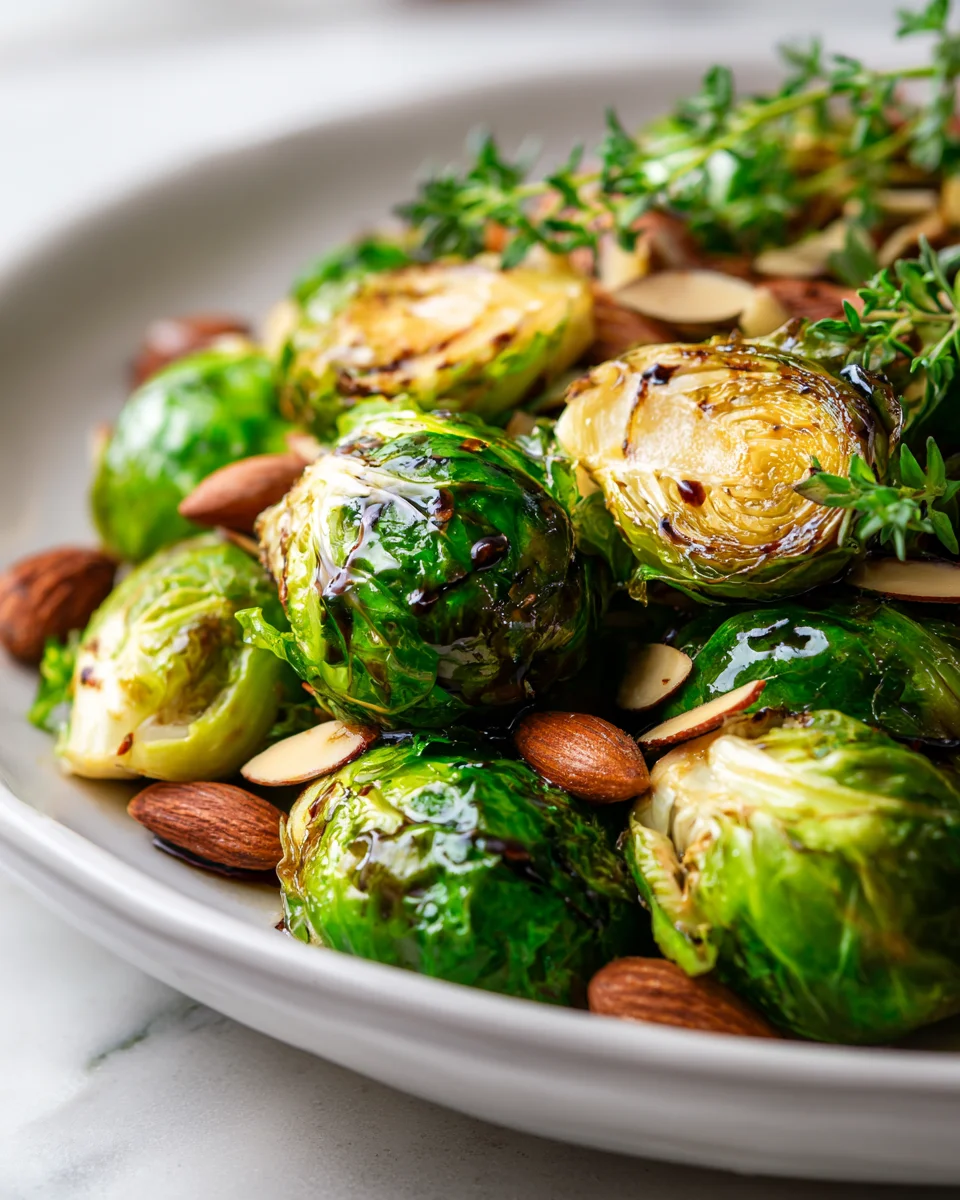 Airfryer Rosenkohl mit Mandeln und Balsamico-Dressing Rezept