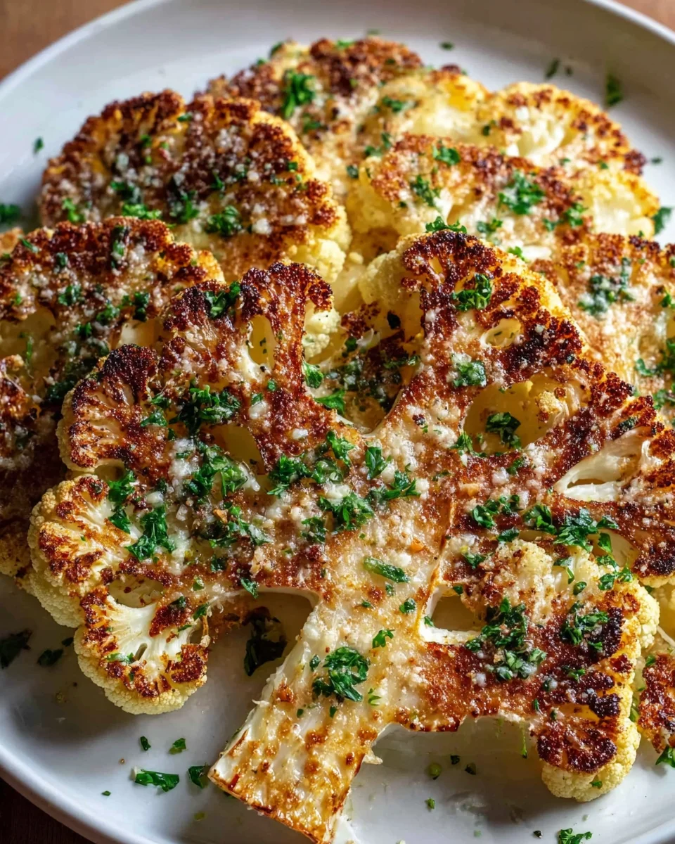 Knusprige gebackene Blumenkohlsteaks