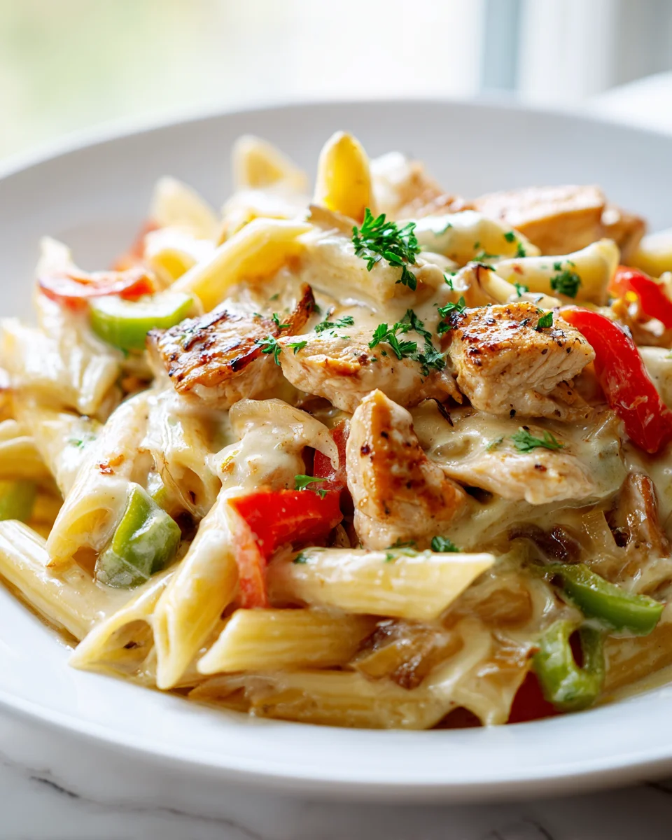 Käsecremige Hähnchen-Pasta-Backfreude