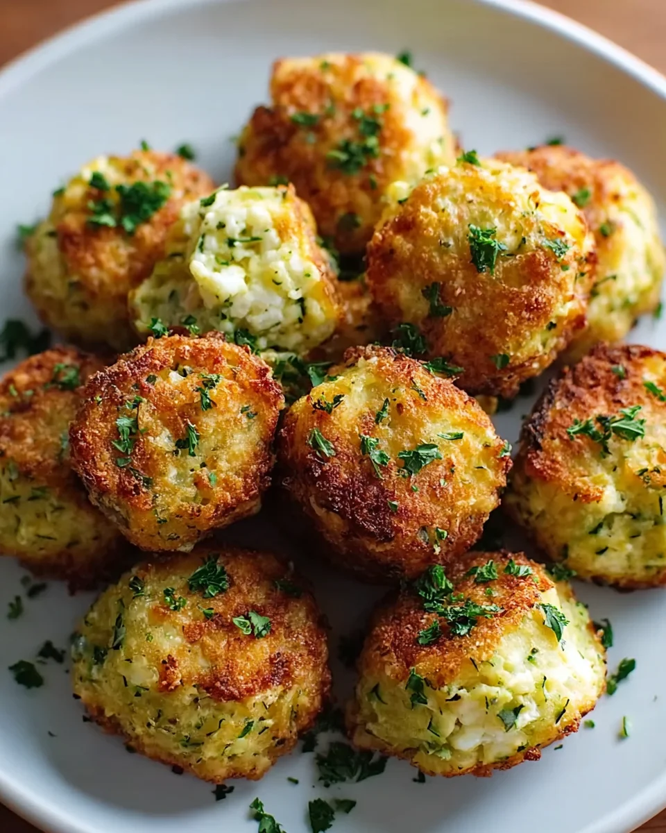 Knusprige Zucchini Feta Bällchen aus dem Ofen - Lecker!