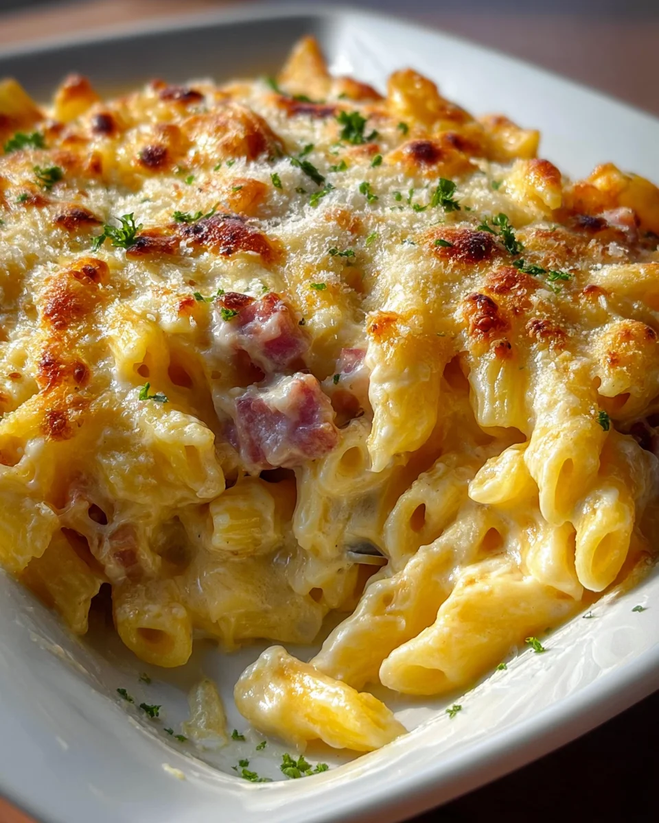 Cremiger Nudelauflauf mit Schinken – Das beste Rezept für Feinschmecker