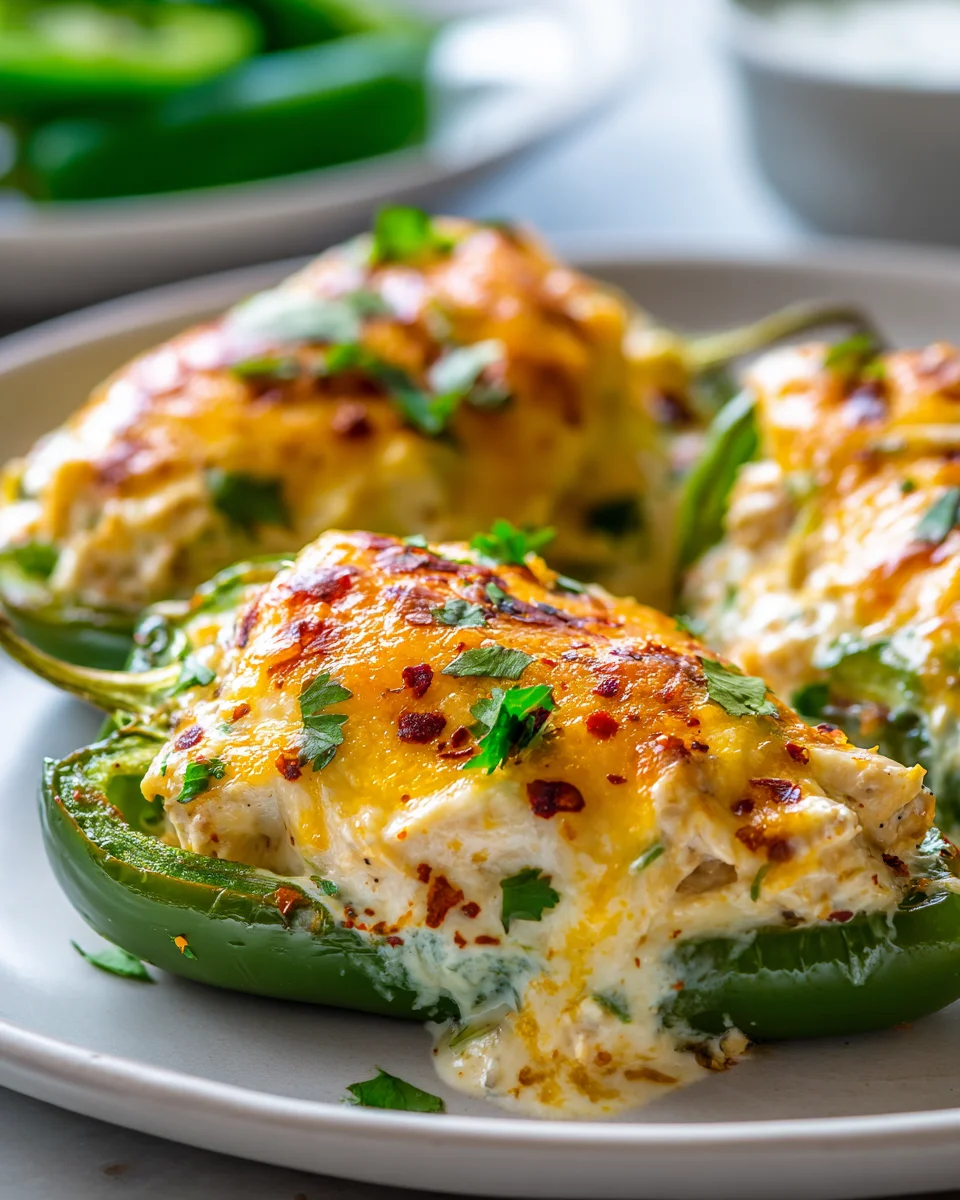 Jalapeño Popper Chicken Enchiladas in gefüllten Paprika
