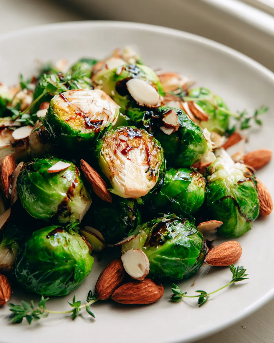 Airfryer Rosenkohl mit Mandeln und Balsamico-Dressing Rezept