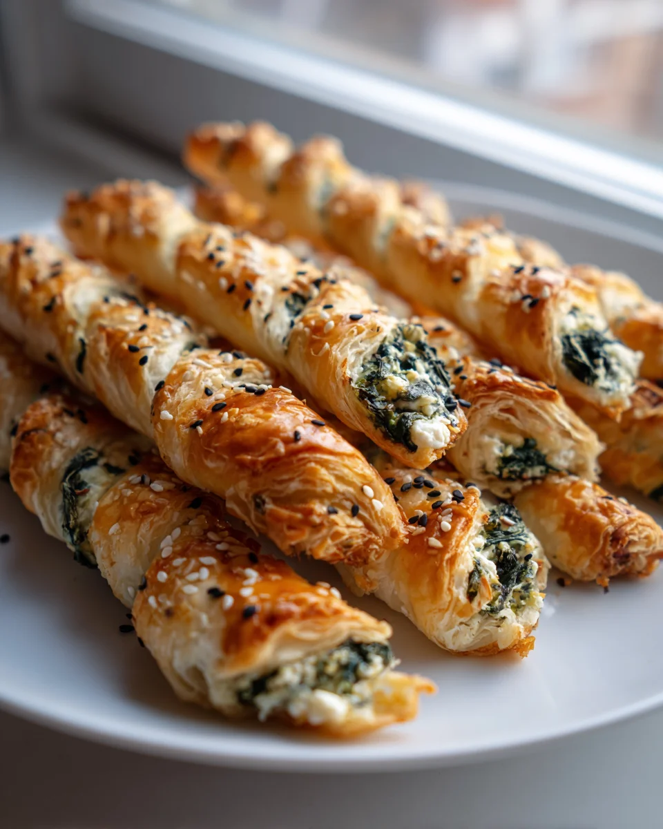 Köstliche Spinat-Feta-Blätterteigstangen – Einfaches Rezept!