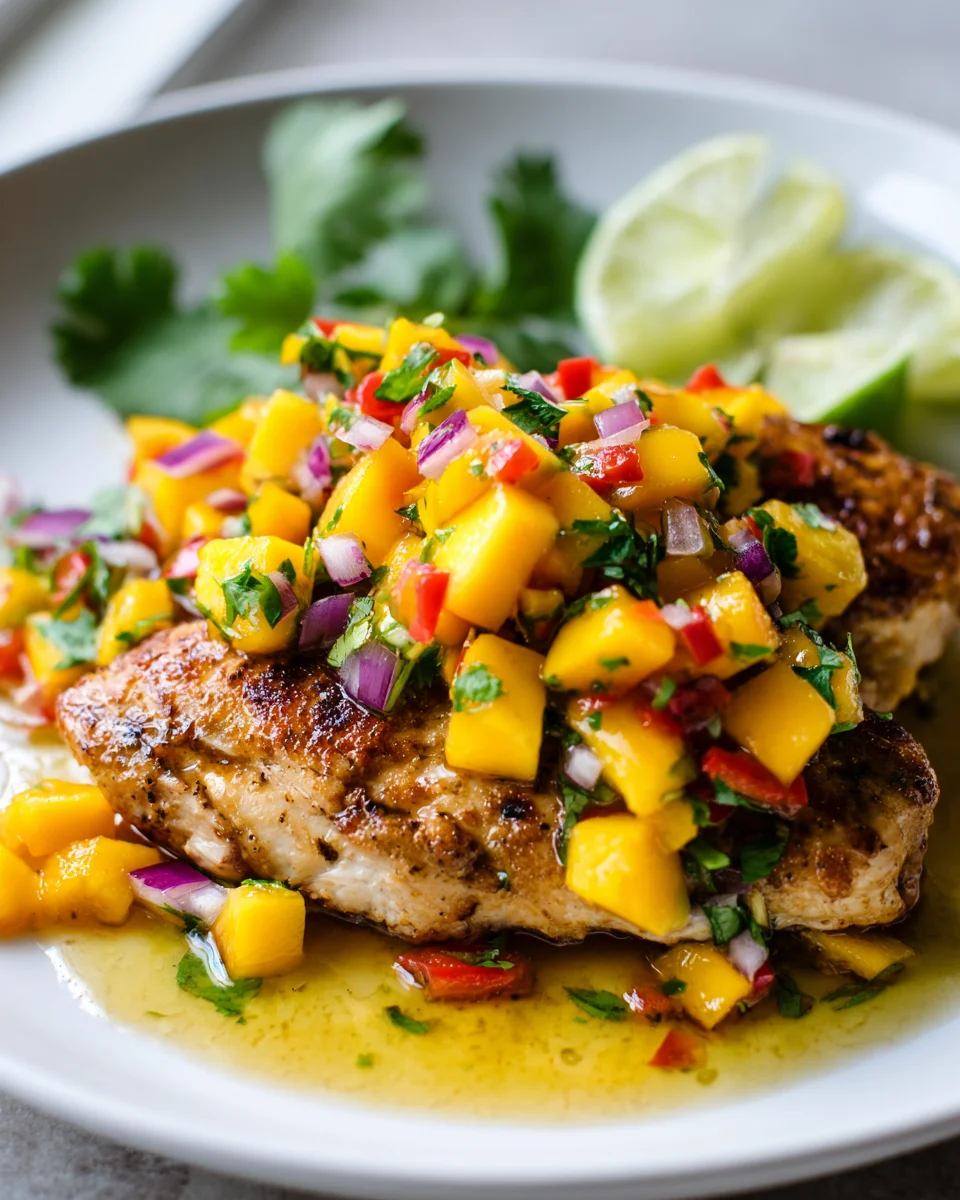 Mango-Hühnchen mit frischer Salsa und Koriander