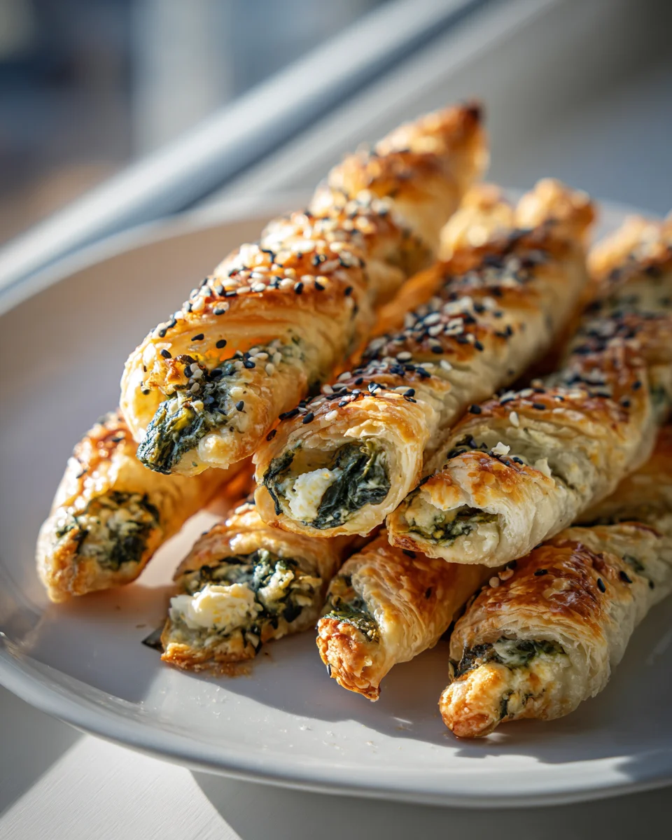 Köstliche Spinat-Feta-Blätterteigstangen – Einfaches Rezept!