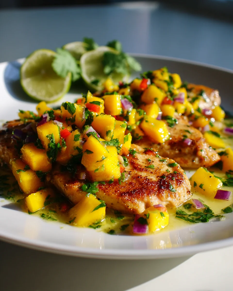 Mango-Hühnchen mit frischer Salsa und Koriander