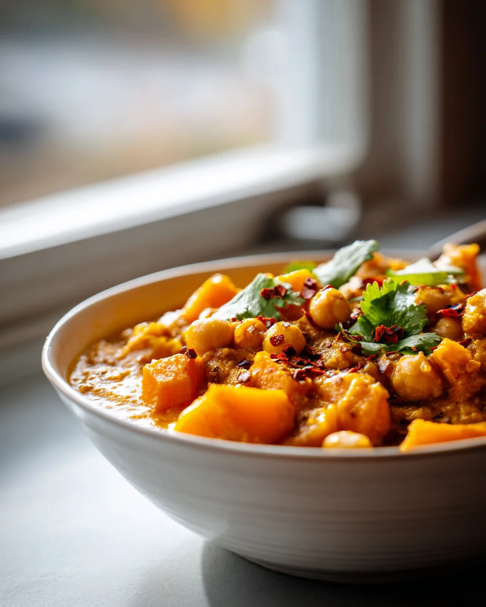 Butternut Squash Kichererbsen Curry mit Garam Masala Rezept