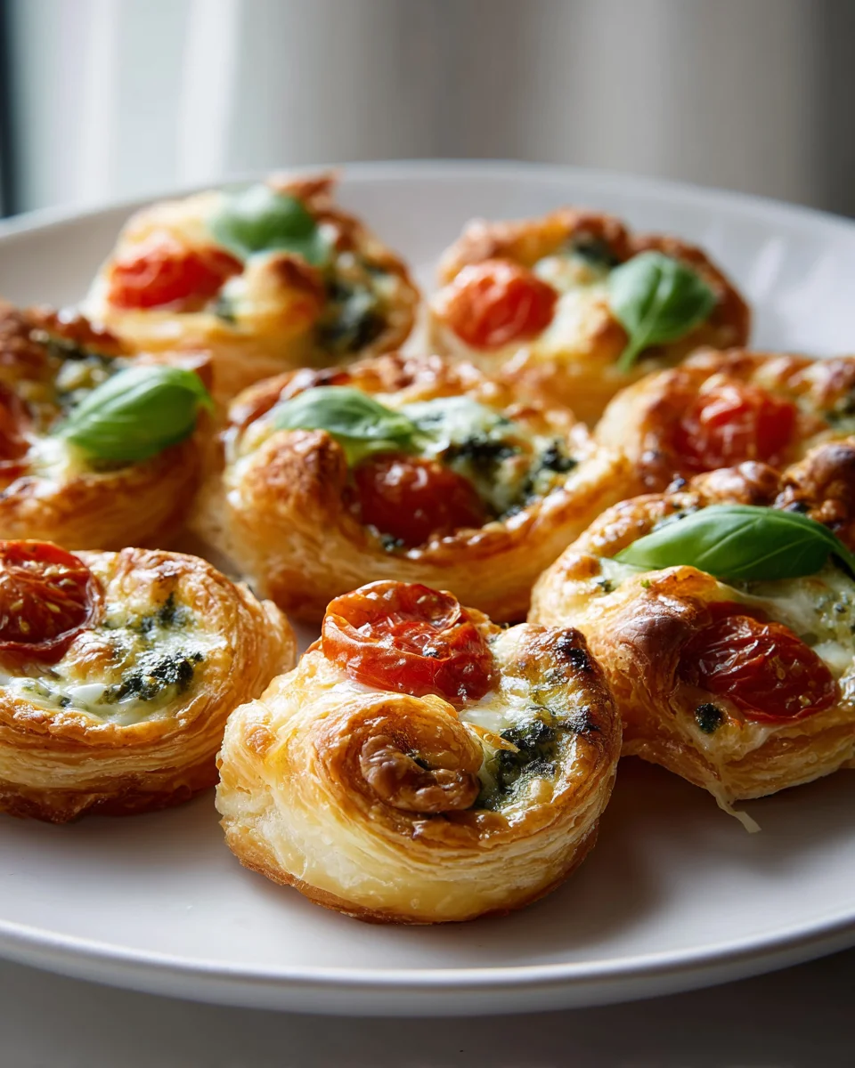Pesto-Tomaten-Käse-Blätterteigbissen: Leckeres Rezept!